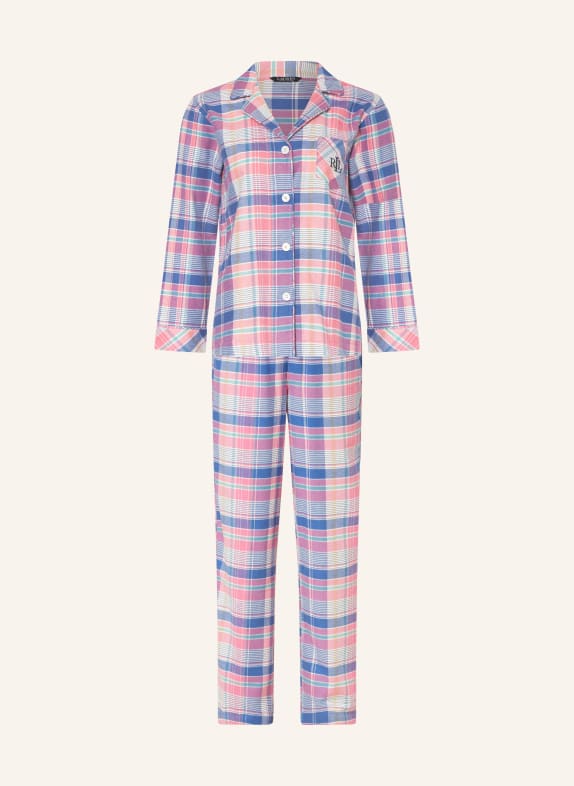 LAUREN RALPH LAUREN Pajamas BRUSHED TWILL PINK/ BLUE/ WHITE