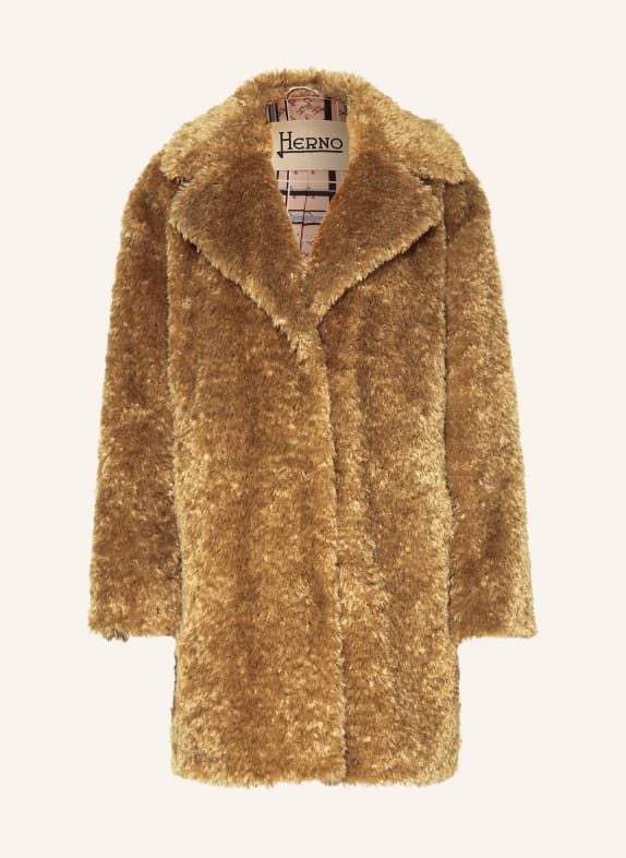 HERNO Teddy coat CAMEL