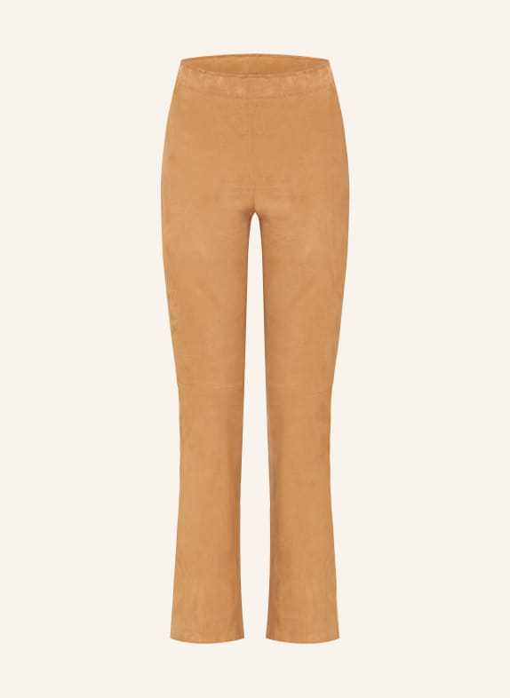 STOULS Leather trousers LIGHT BROWN