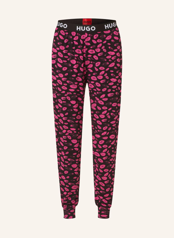 HUGO Pajama pants UNITE BLACK/ PINK