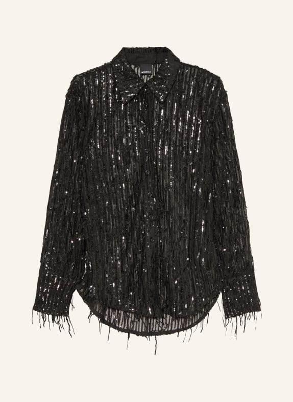 gina tricot Shirt blouse with sequins BLACK