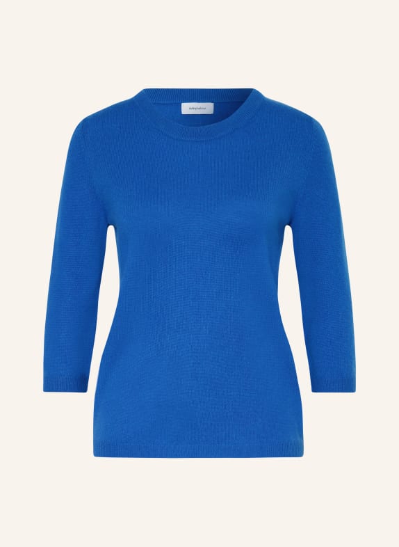 darling harbour Cashmere sweater with 3/4 sleeves BLAU