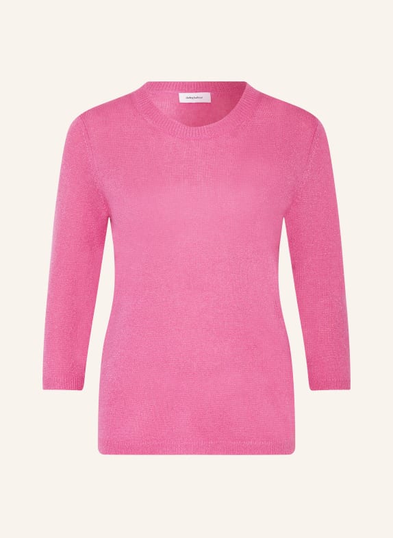 darling harbour Cashmere sweater with 3/4 sleeves and glitter thread PINK