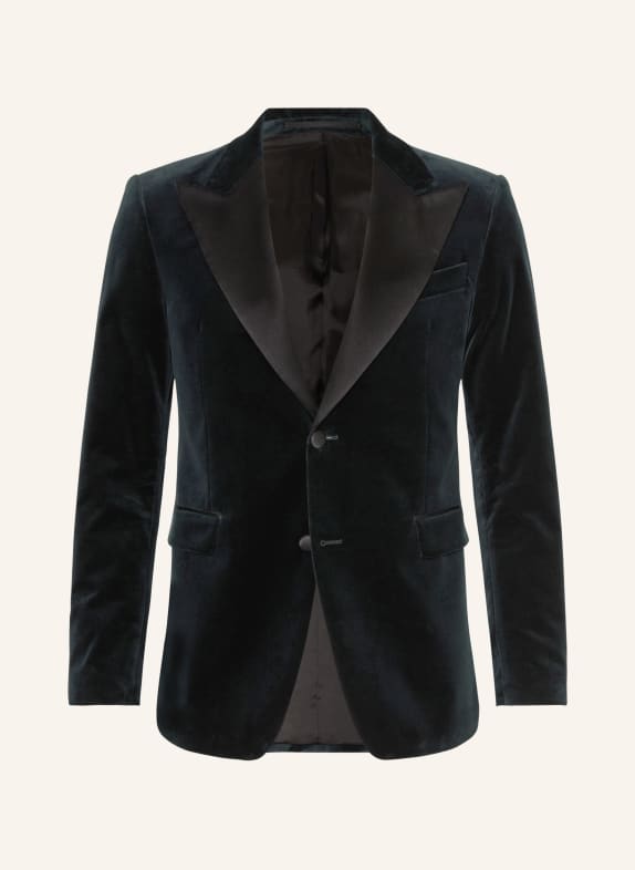 TIGER OF SWEDEN Smoking tailored jacket JEFFERS regular fit made of velvet DARK GREEN/ BLACK