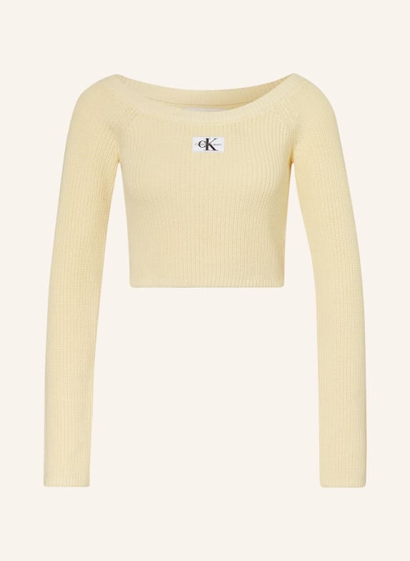 Calvin Klein Jeans Krótki sweter KREMOWY