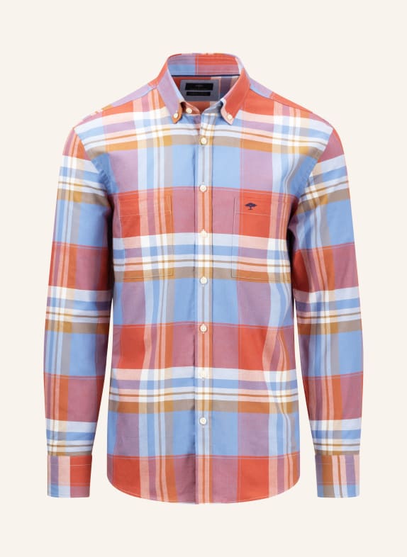 FYNCH-HATTON Hemd Regular Fit DUNKELORANGE/ HELLBLAU/ HELLBRAUN