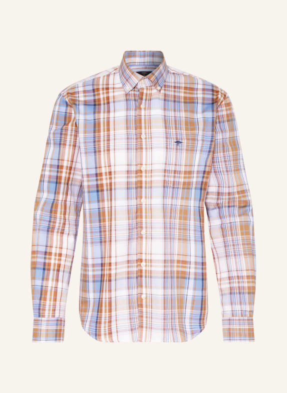 FYNCH-HATTON Shirt regular fit LIGHT BROWN/ LIGHT BLUE/ WHITE