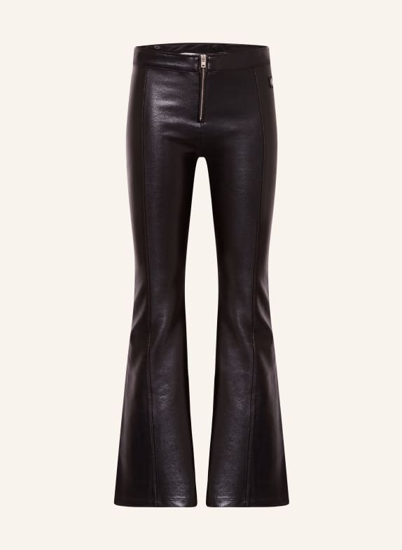 Calvin Klein Kalhoty v koženém vzhledu ČERNÁ