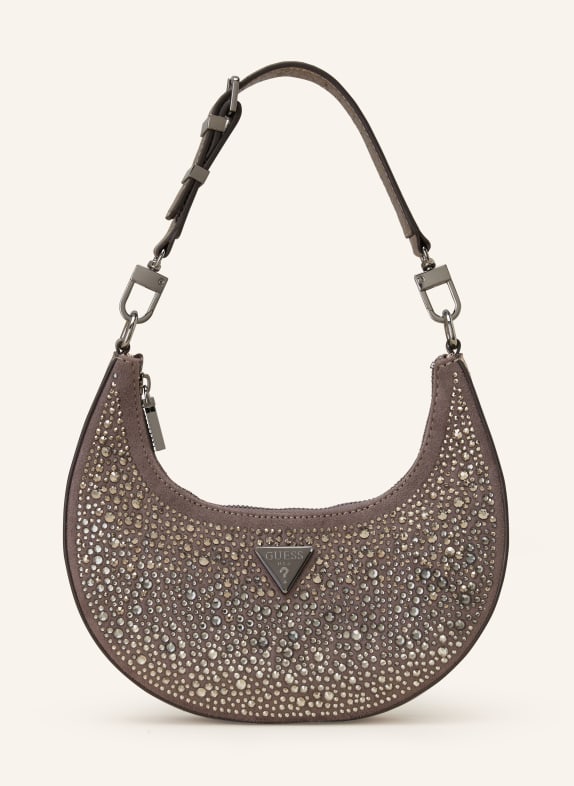GUESS Handbag LUA SMALL with decorative gems GRAY