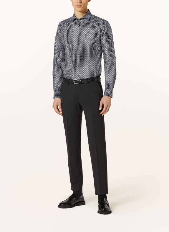 OLYMP Hemd No. Six super slim DUNKELBLAU / HELLBLAU / BRAUN