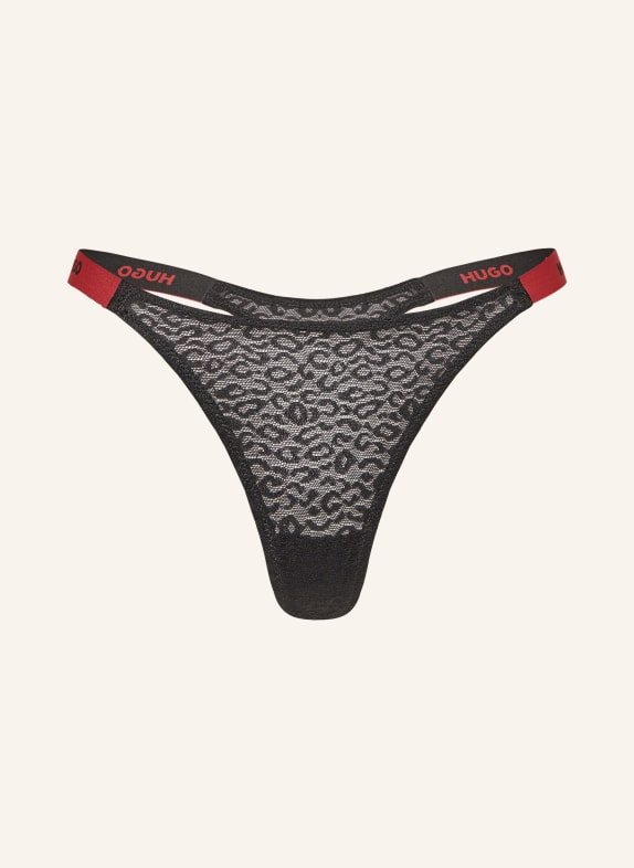 HUGO Thong SPORTY LACE BLACK/ RED