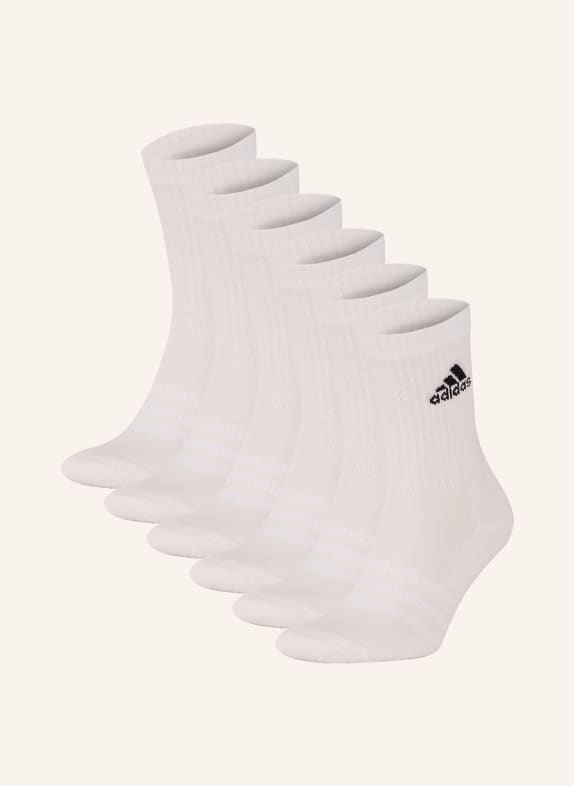 adidas 6er-Pack Socken CUSHIONED SPORTSWEAR CREW WHITE/BLACK