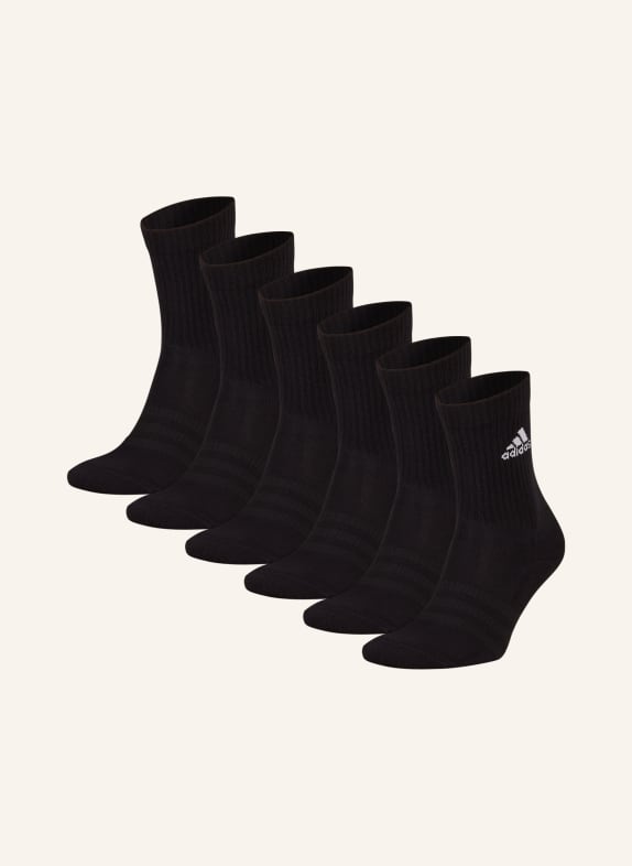 adidas 6-pack socks CUSHIONED SPORTSWEAR CREW BLACK/WHITE