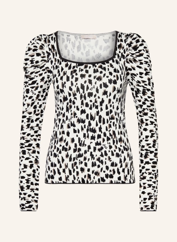 LIU JO Sweater with glitter thread WHITE/ BLACK/ GRAY