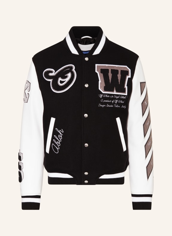 Off-White College jacket in mixed materials BLACK/ WHITE