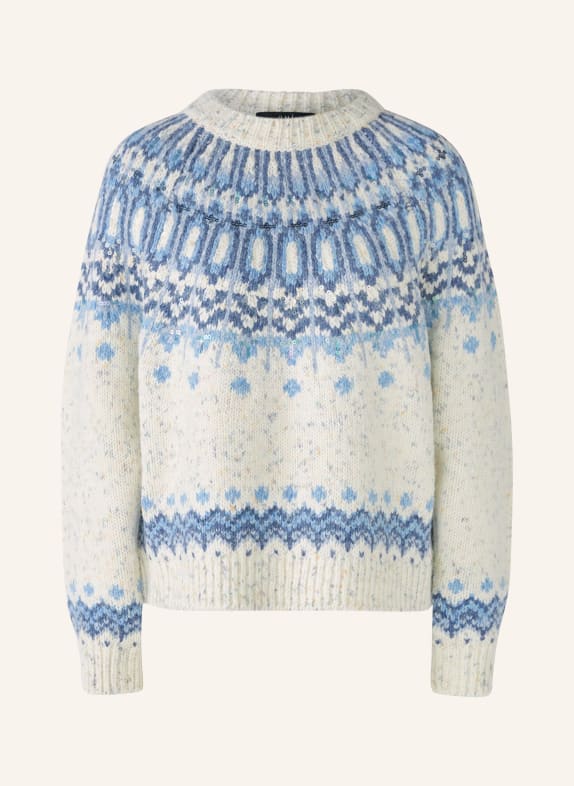 oui Sweater with sequins CREAM/ LIGHT BLUE