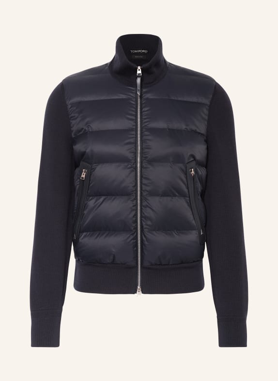 TOM FORD Down jacket in mixed materials DARK BLUE