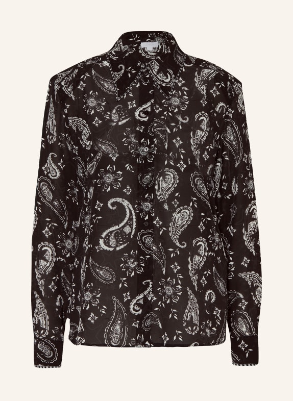 Lala Berlin Shirt blouse with silk BLACK/ WHITE