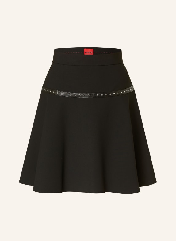HUGO Skirt RESILARA with rivets BLACK