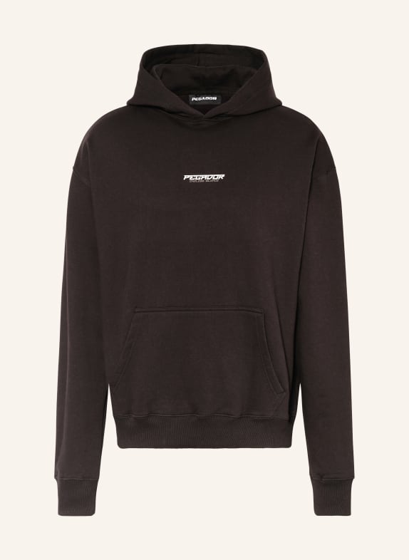 PEGADOR Oversized hoodie FENTON BLACK/ WHITE/ BROWN