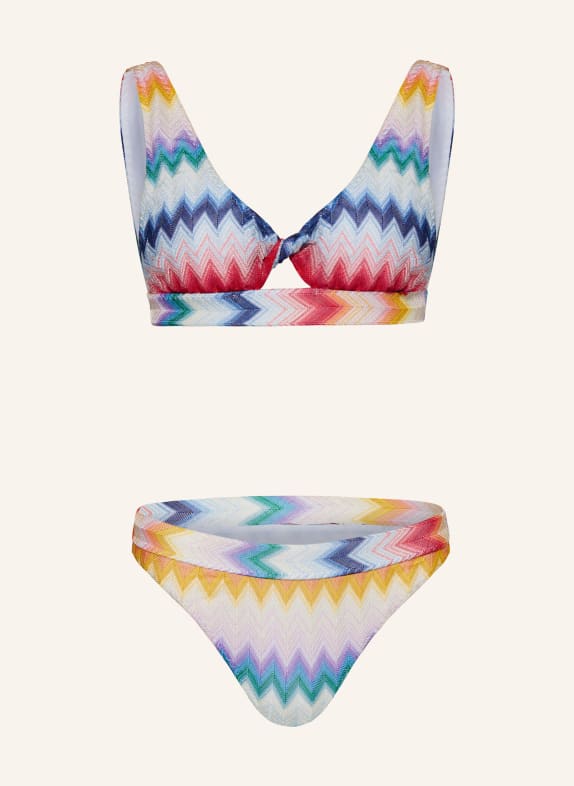 MISSONI Bralette bikini YELLOW/ PURPLE/ GREEN
