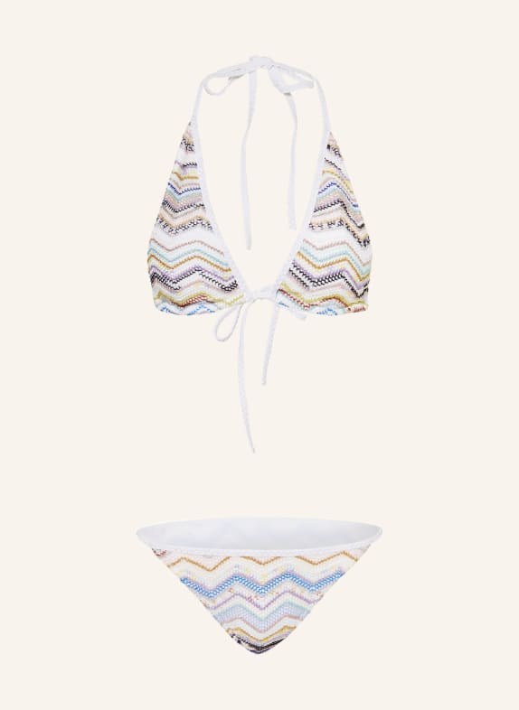 MISSONI Triangle bikini with glitter thread WHITE/ BLUE/ GOLD