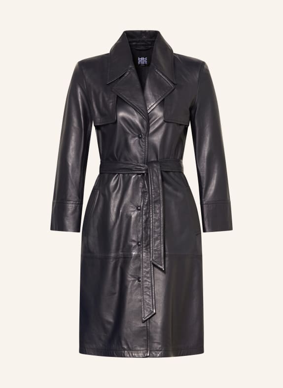 RIANI Trench coat made of leather DARK BLUE