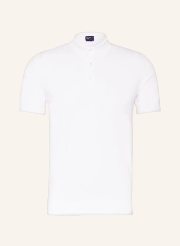 FEDELI Knitted polo shirt WHITE