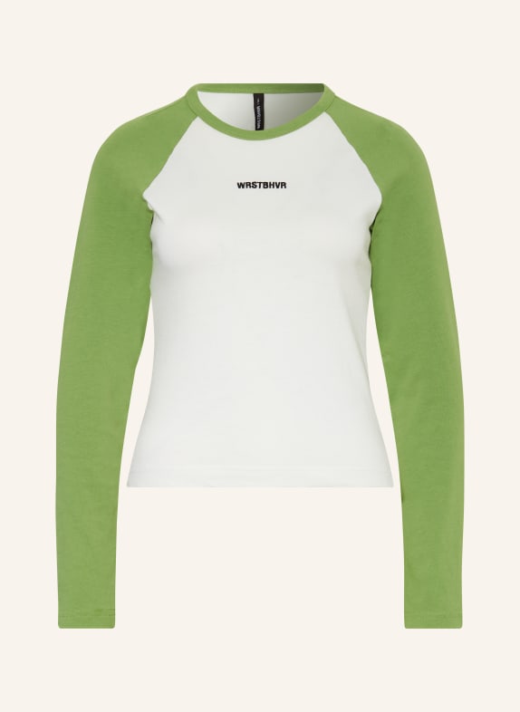 WRSTBHVR Long sleeve shirt VILA WHITE/ LIGHT GREEN/ BLACK