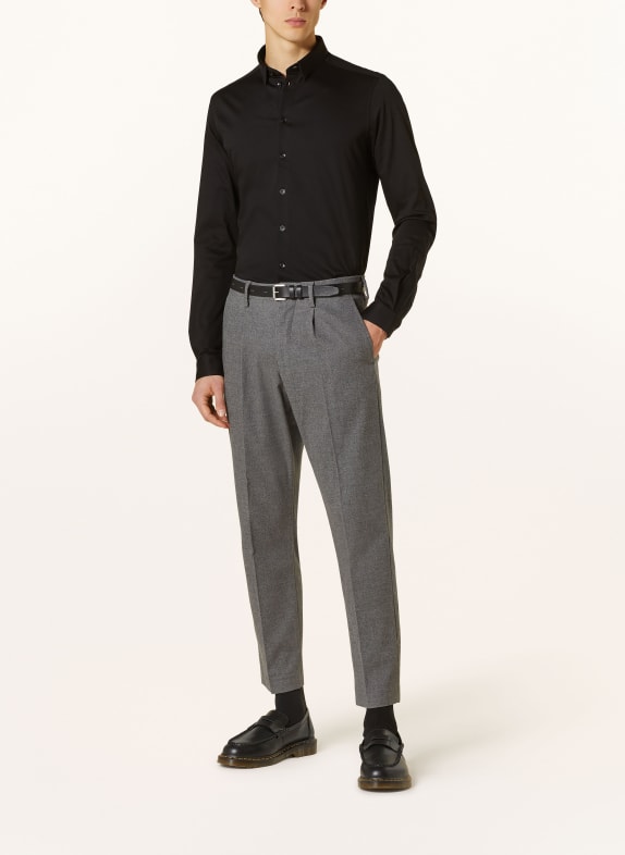 MOS MOSH Gallery Jersey overhemd MARCO Extra Slim Fit ZWART