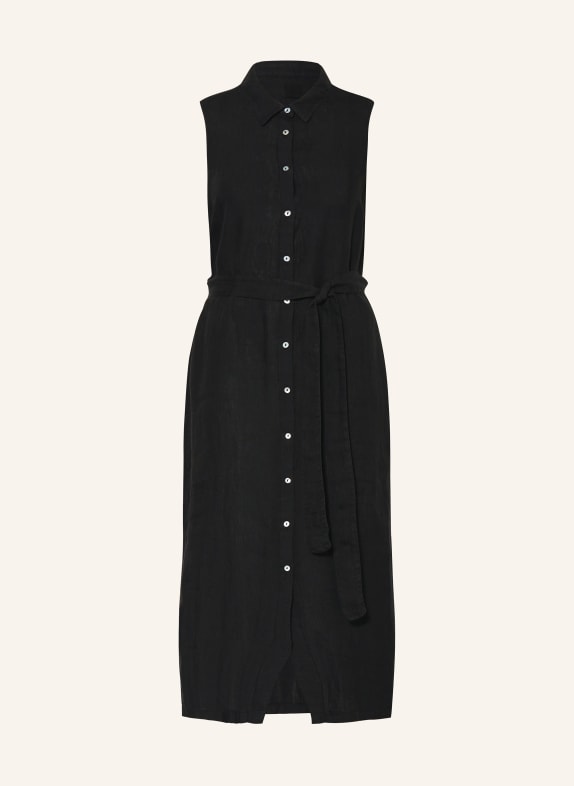 120%lino Shirt dress in linen BLACK