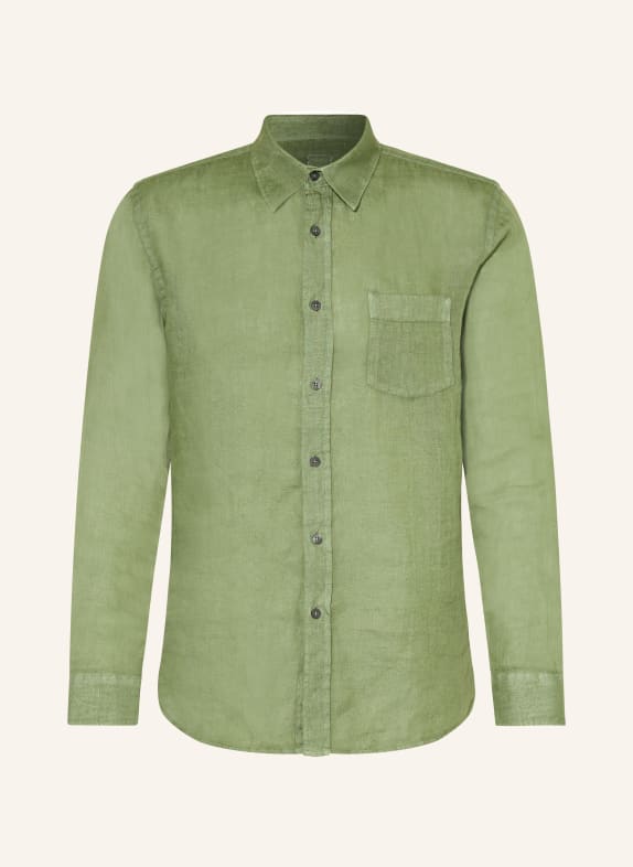120%lino Linen shirt regular fit GREEN