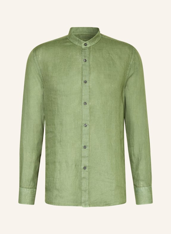 120%lino Linen shirt slim fit GREEN