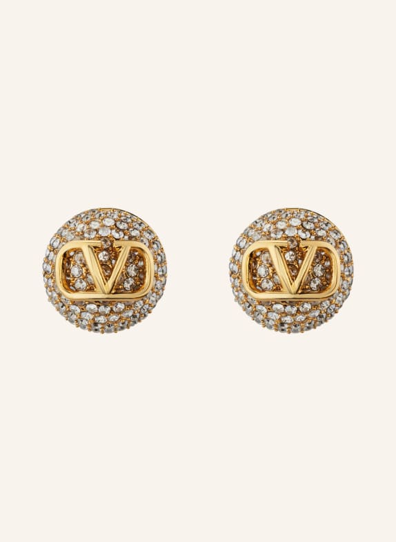 VALENTINO GARAVANI Stud earrings VLOGO SIGNATURE with Swarovski® crystals GOLD/ WHITE