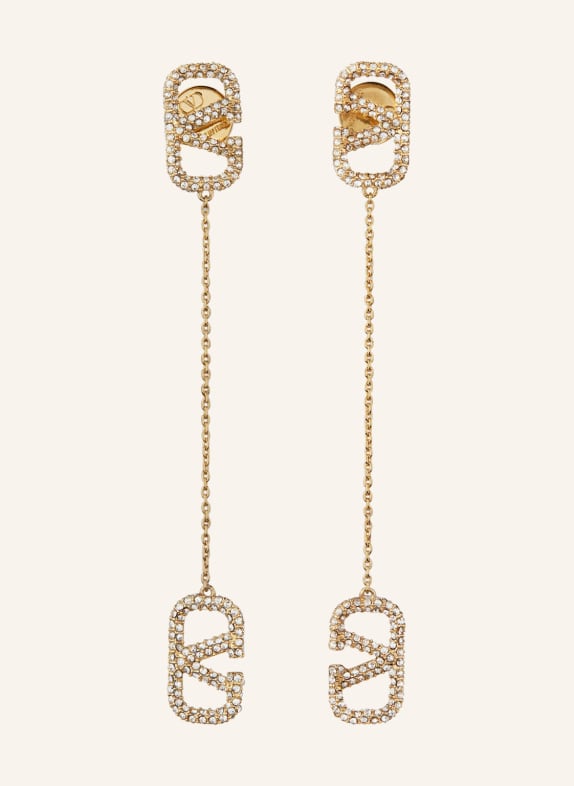 VALENTINO GARAVANI Earrings VLOGO SIGNATURE with Swarovski® crystals GOLD/ WHITE