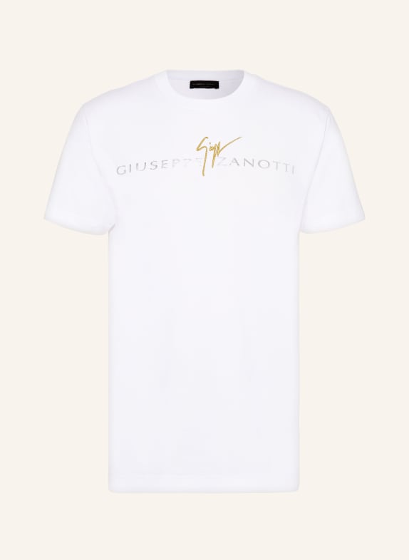 GIUSEPPE ZANOTTI DESIGN T-Shirt WEISS/ GOLD/ SILBER