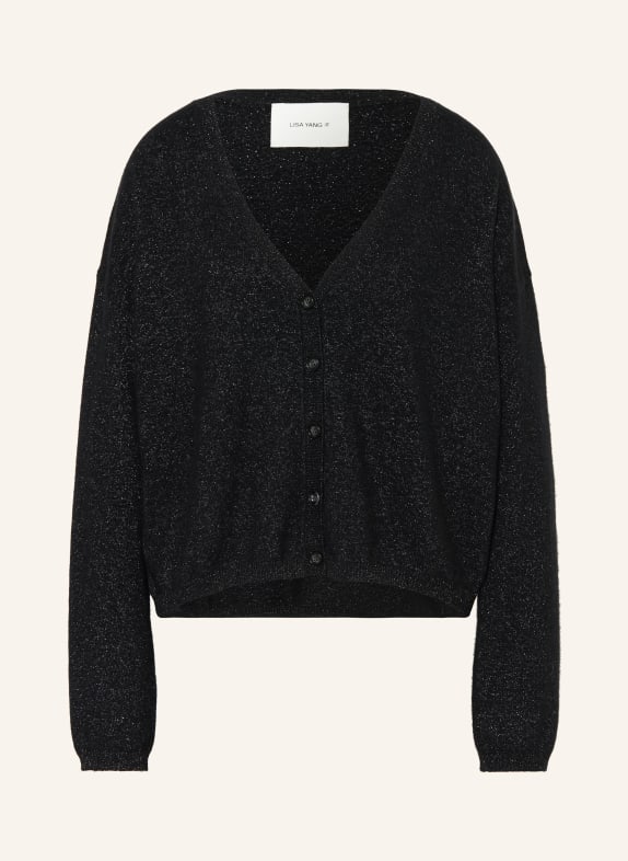 LISA YANG Cardigan made of cashmere with glitter thread BLACK