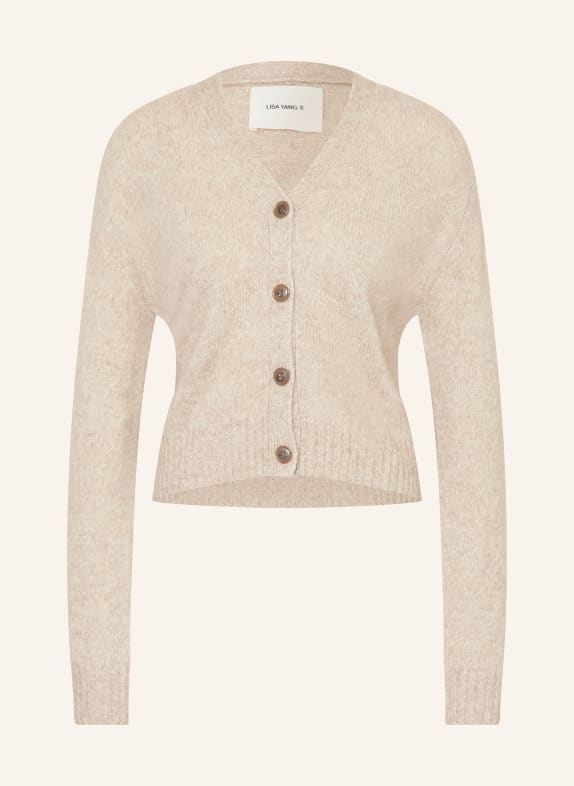LISA YANG Cardigan made of cashmere with silk LIGHT BROWN