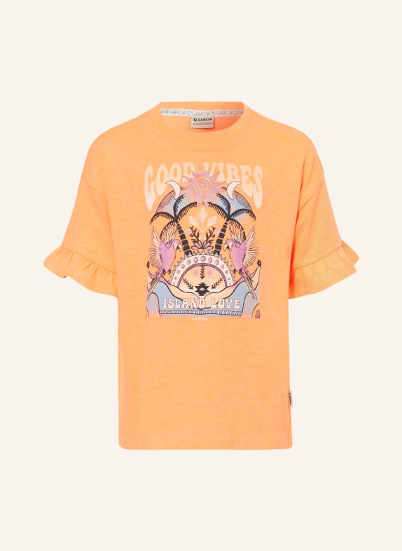 GARCIA T-Shirt mit Volants NEONORANGE