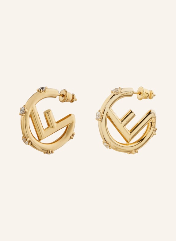FENDI Earrings GOLD/ WHITE