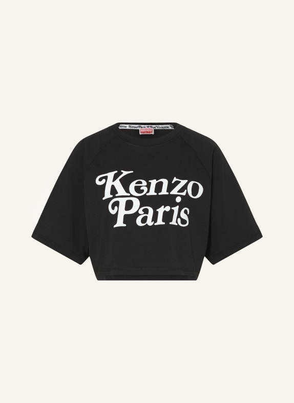 KENZO Cropped-Shirt SCHWARZ/ WEISS
