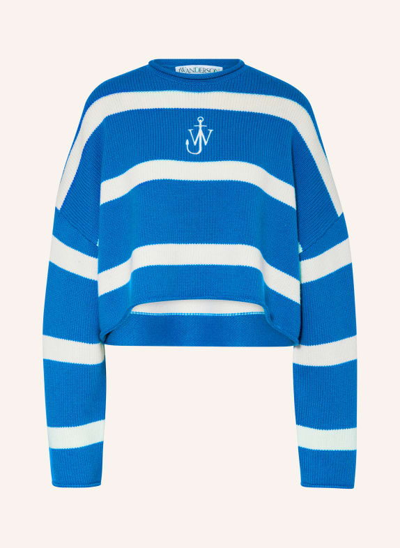 JW ANDERSON Cropped sweater BLUE/ WHITE