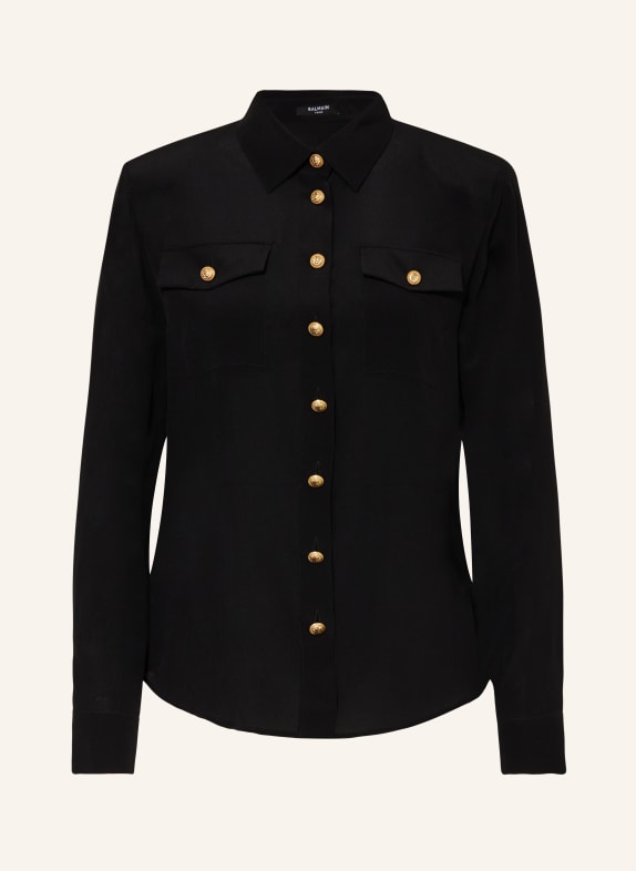 BALMAIN Shirt blouse in silk BLACK