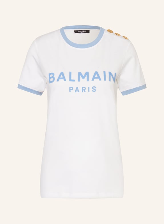 BALMAIN T-shirt WHITE/ LIGHT BLUE