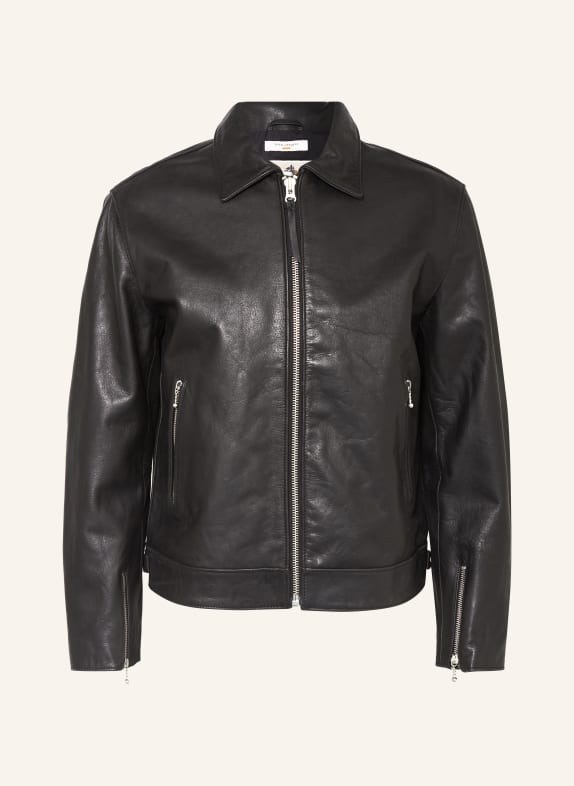 Nudie Jeans Leather jacket EDDY RIDER BLACK