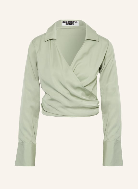 COLOURFUL REBEL Wrap blouse JUSA LIGHT GREEN