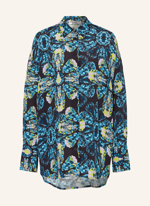 COLOURFUL REBEL Shirt blouse TALIA BLACK/ BLUE/ YELLOW