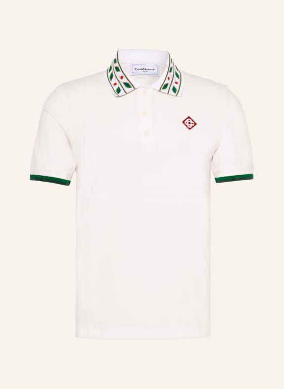 Casablanca Piqué-Poloshirt ECRU/ GRÜN/ ROT
