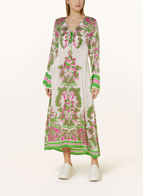 Grace Dress with silk WHITE/ GREEN/ PINK