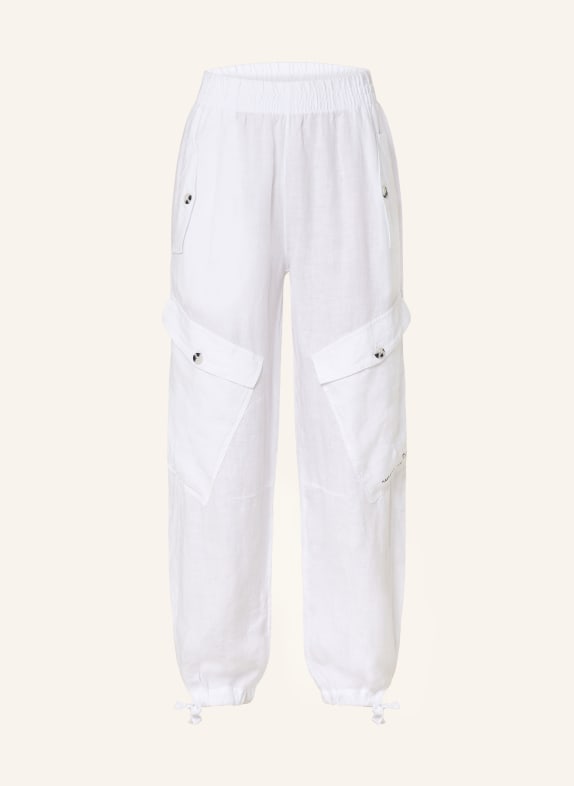 Grace Cargo pants made of linen WHITE